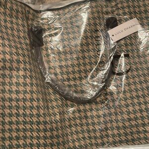 LULU DHARMA Green Houndstooth Weekender Large Travel Bag Carryon NEW MSRP $125